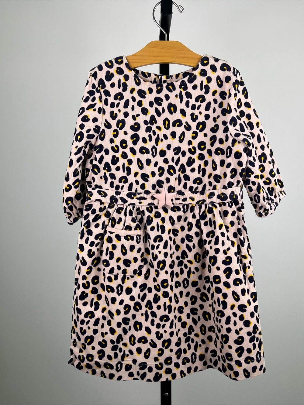 Stella McCartney Kids  Girls Corduroy Belted Leopard Dress, Pink, 6Y